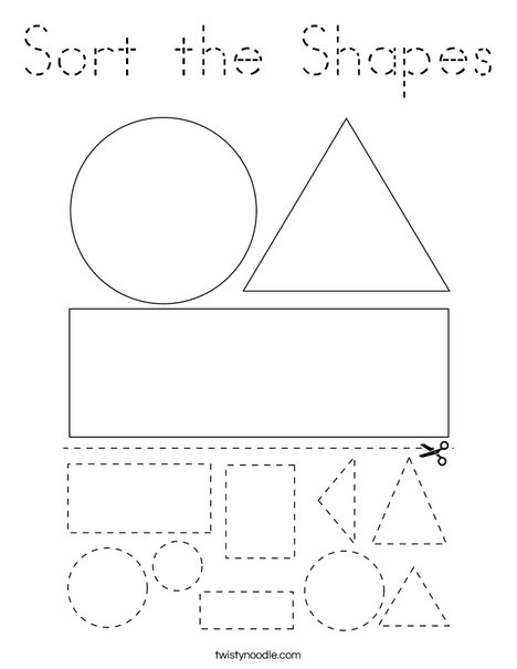 Sort the Shapes Coloring Page