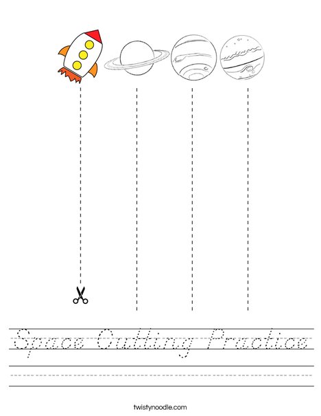 Space Cutting Practice Worksheet