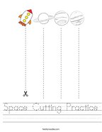 Space Cutting Practice Handwriting Sheet