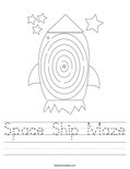 Space Ship Maze Worksheet
