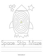 Space Ship Maze Handwriting Sheet