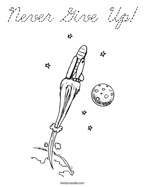 Space Shuttle with Moon Coloring Page