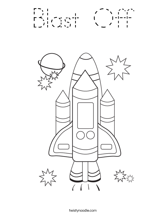 Blast Off Coloring Page
