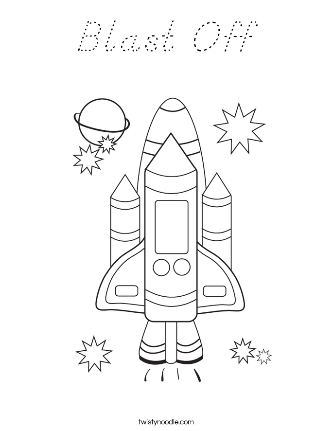 Blast Off Coloring Page