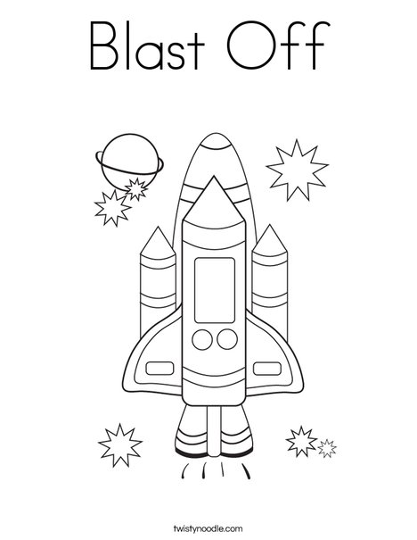 Blast Off Coloring Page - Twisty Noodle