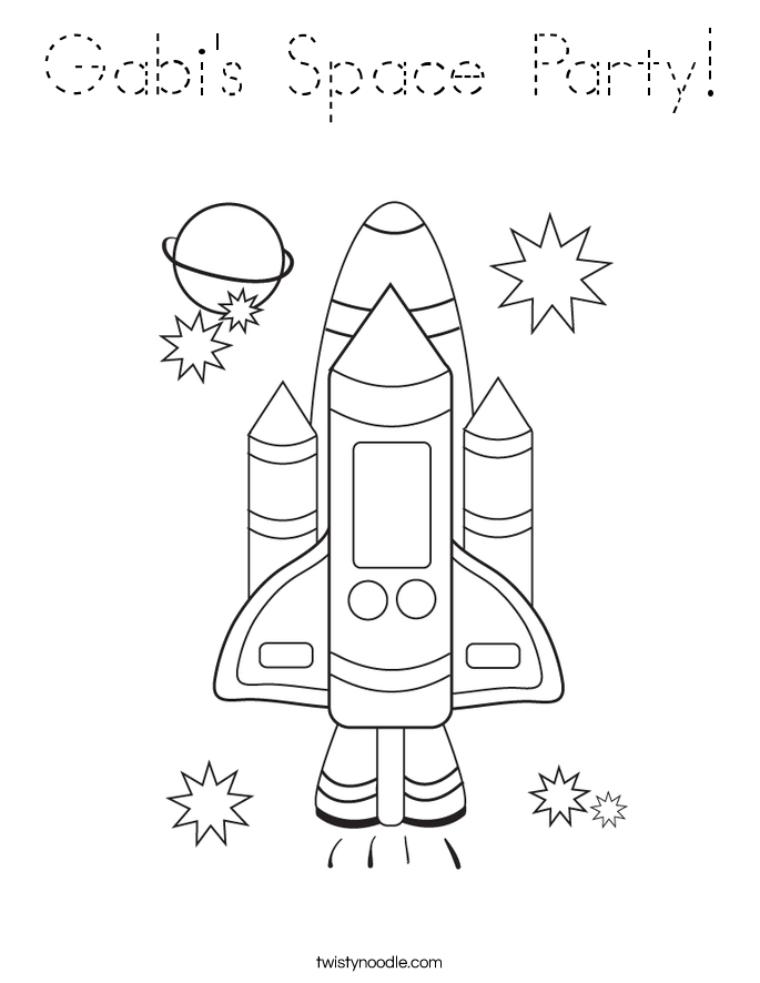 Gabi's Space Party! Coloring Page