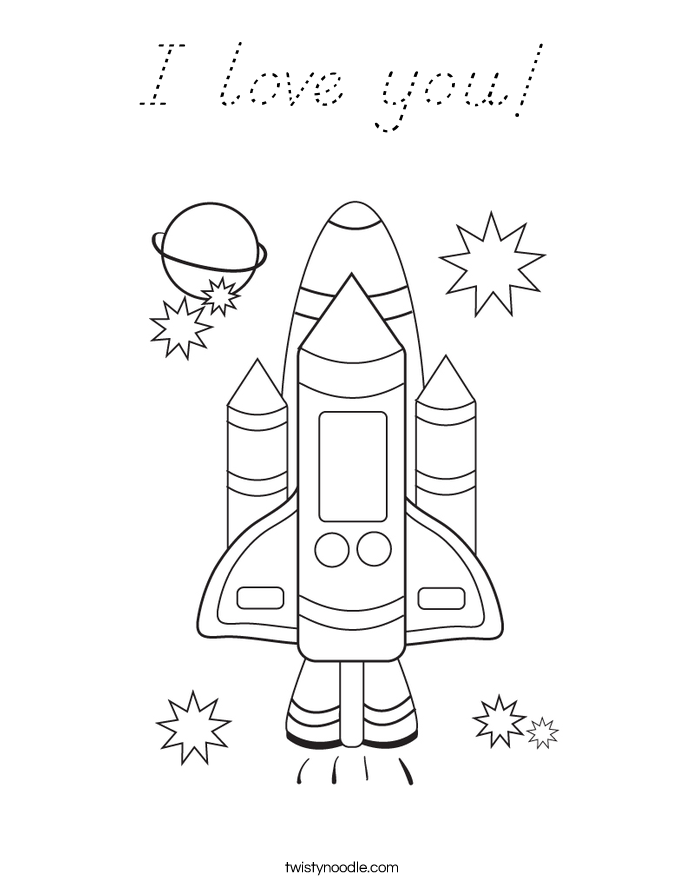 I love you! Coloring Page