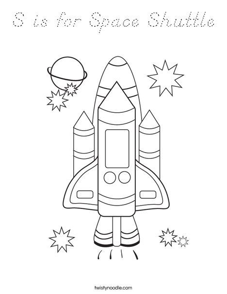 Space Shuttle Coloring Page