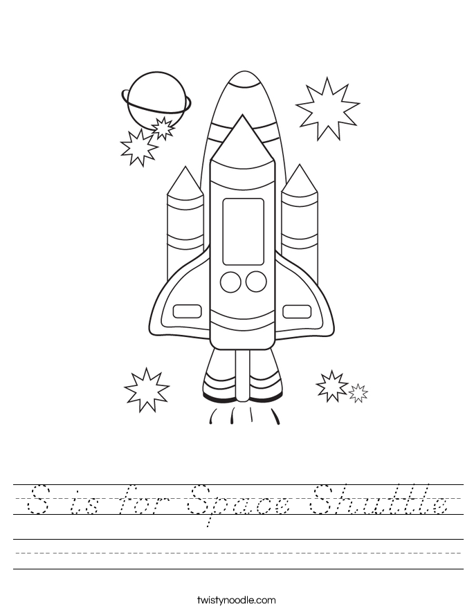 S is for Space Shuttle Worksheet
