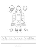 S is for Space Shuttle Worksheet