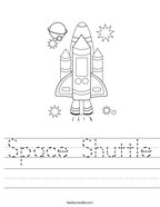 Space Shuttle Handwriting Sheet