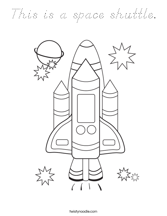 This is a space shuttle. Coloring Page
