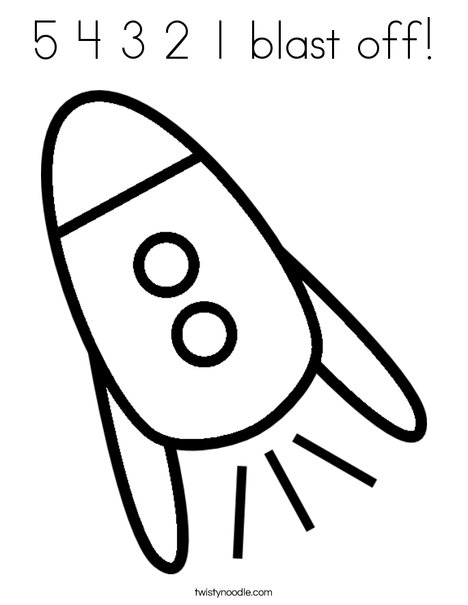 5 4 3 2 1 blast off Coloring Page - Twisty Noodle