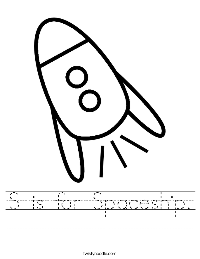 S is for Spaceship. Worksheet