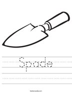 Spade Handwriting Sheet