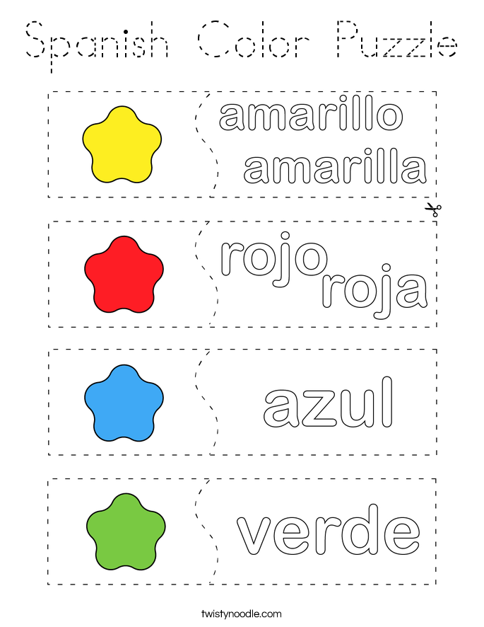 Spanish Color Puzzle Coloring Page