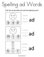 Spelling ad Words Coloring Page