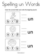Spelling un Words Coloring Page