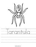 Tarantula Worksheet