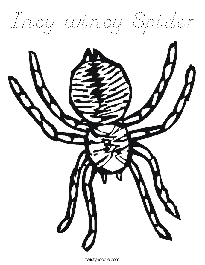 Incy wincy Spider Coloring Page