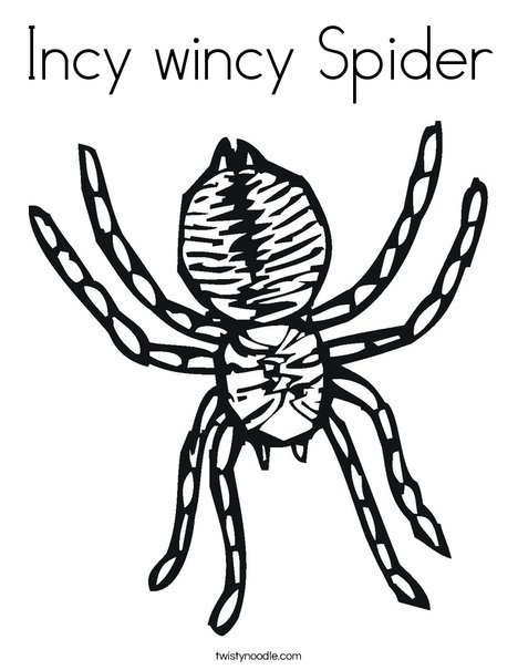 incy wincy spider coloring page twisty noodle