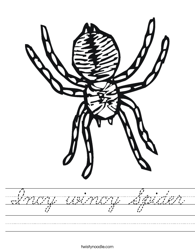 Incy wincy Spider Worksheet