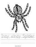 Incy wincy Spider Worksheet