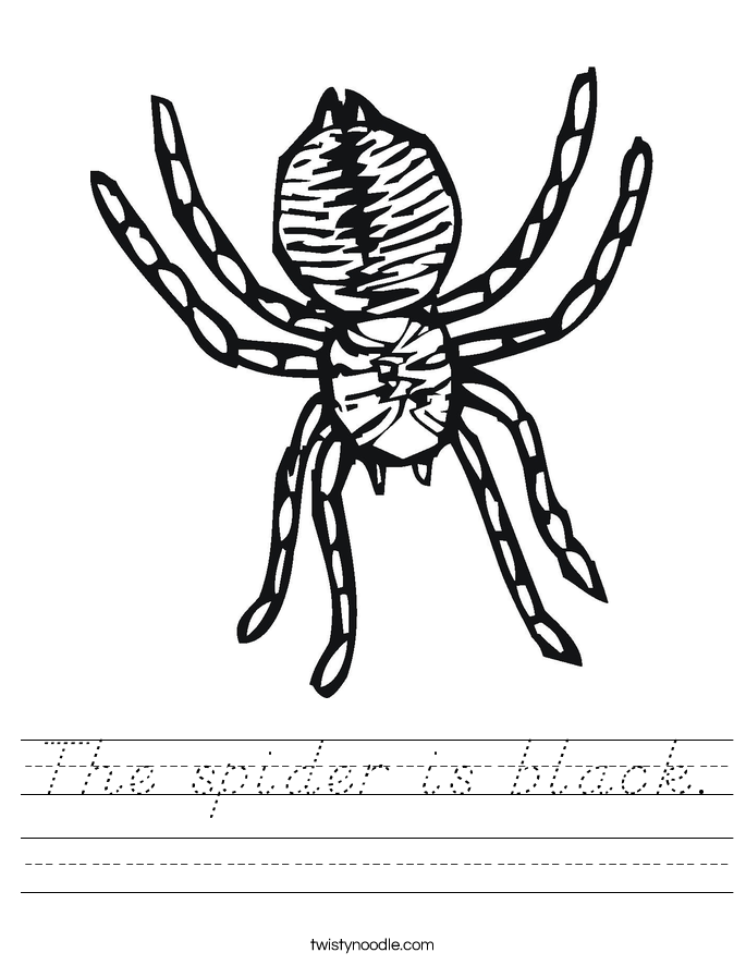The spider is black. Worksheet