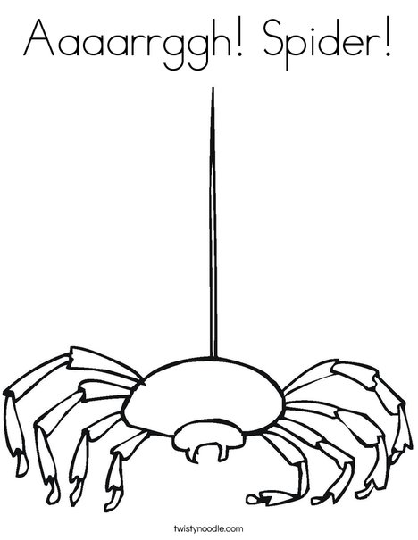 Spider with Web Strand Coloring Page