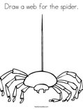 Draw a web for the spider. Coloring Page