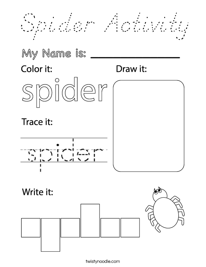 Spider Activity Coloring Page