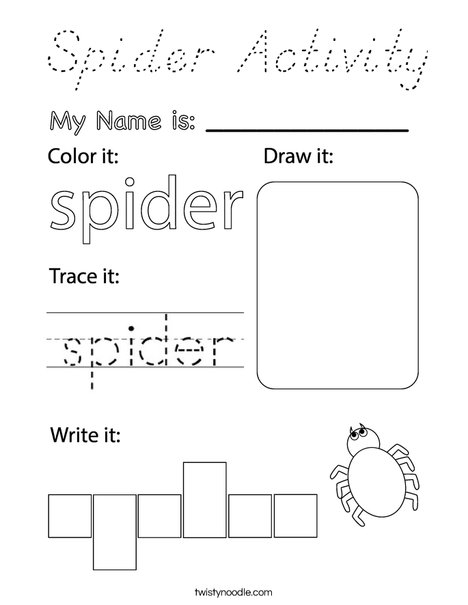 Spider Activity Coloring Page