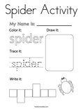 Spider Activity Coloring Page