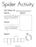 Spider Activity Coloring Page