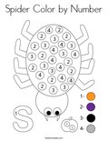 Spider Color by Number Coloring Page