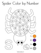 Spider Color by Number Coloring Page