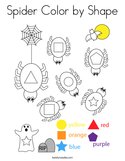 Spider Color by Shape Coloring Page