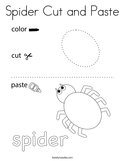 Spider Cut and Paste Coloring Page