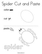 Spider Cut and Paste Coloring Page