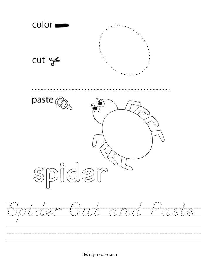 Spider Cut and Paste Worksheet