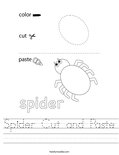 Spider Cut and Paste Worksheet