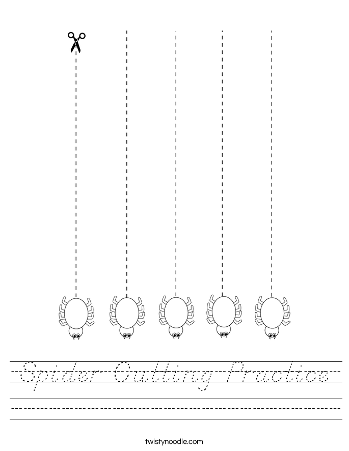 Spider Cutting Practice Worksheet