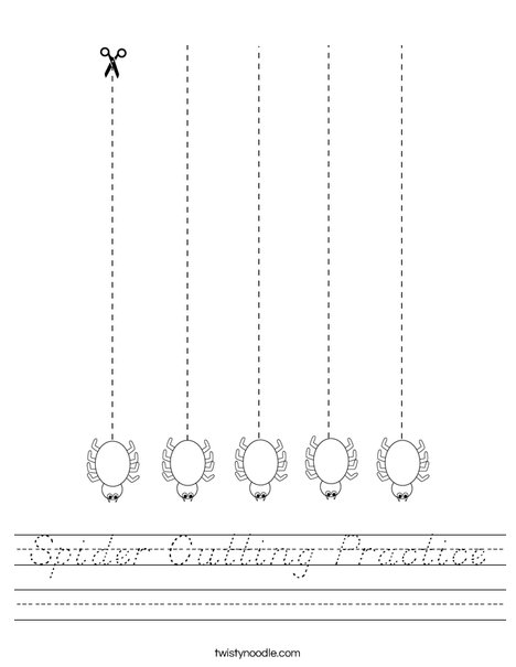 Spider Cutting Practice Worksheet