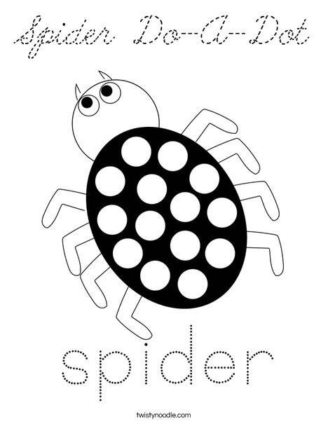 Spider Do-A-Dot Coloring Page