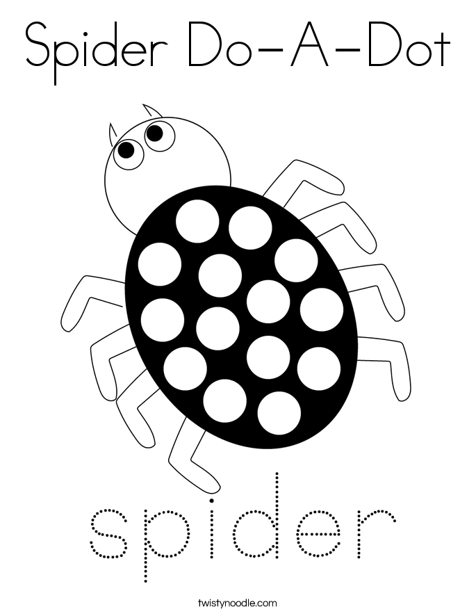 Spider Do-A-Dot Coloring Page