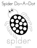 Spider Do-A-Dot Coloring Page
