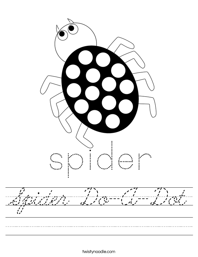 Spider Do-A-Dot Worksheet