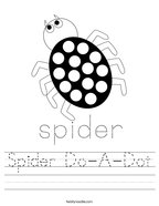 Spider Do-A-Dot Handwriting Sheet