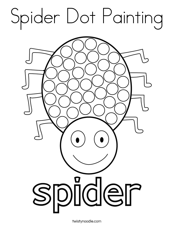 Spider Dot Painting Coloring Page