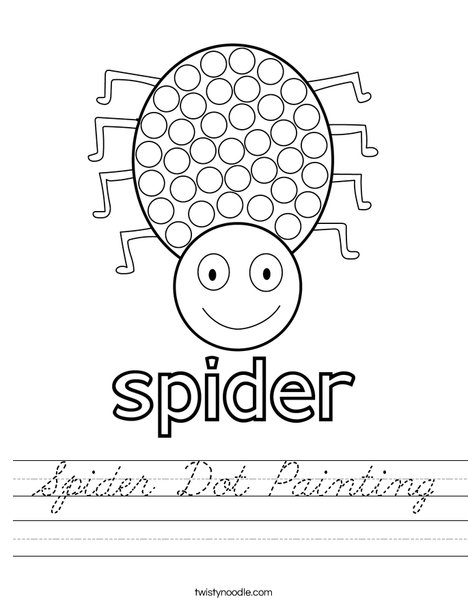 Spider Dot Painting Worksheet